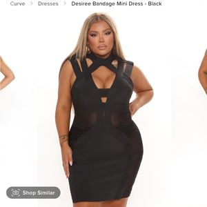 Black Fashion Nova Bandage Dress 2X